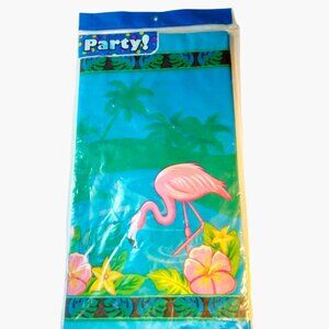 Pink Flamingos Tablecloth Table Cover Tropical  Party Picnic 54 x 108 Plastic